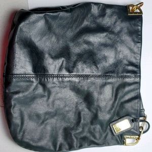 Black leather Badgley Mischka bag